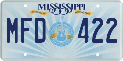 MS license plate MFD422