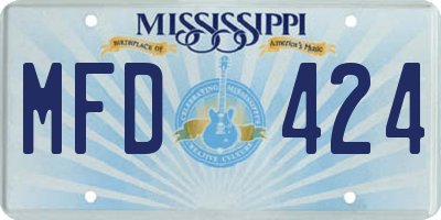 MS license plate MFD424