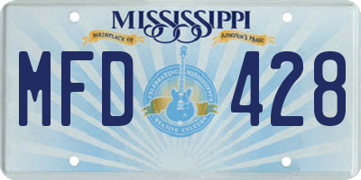 MS license plate MFD428