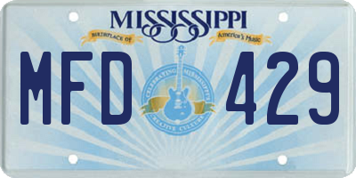 MS license plate MFD429
