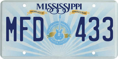 MS license plate MFD433