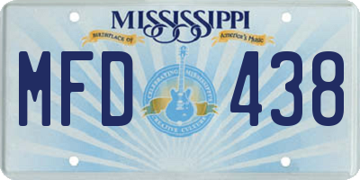 MS license plate MFD438