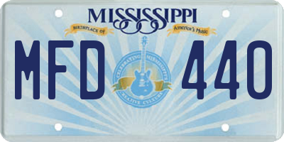 MS license plate MFD440