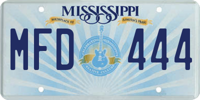 MS license plate MFD444