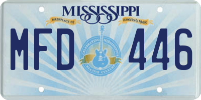 MS license plate MFD446