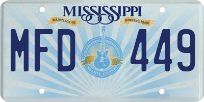MS license plate MFD449