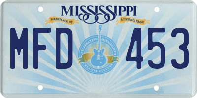 MS license plate MFD453