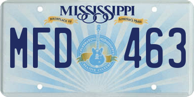 MS license plate MFD463