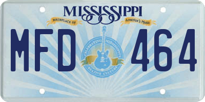 MS license plate MFD464