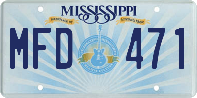 MS license plate MFD471
