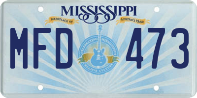 MS license plate MFD473