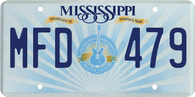 MS license plate MFD479
