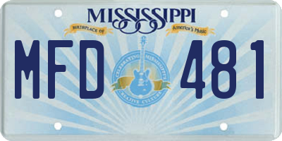 MS license plate MFD481