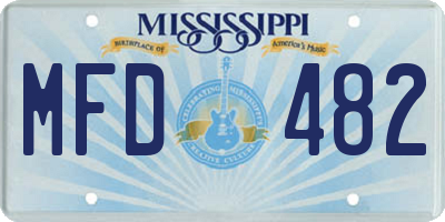 MS license plate MFD482