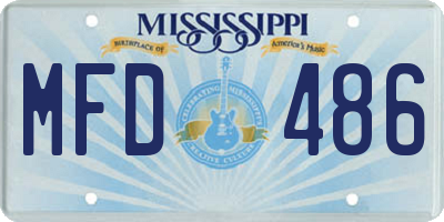 MS license plate MFD486
