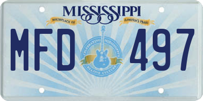 MS license plate MFD497