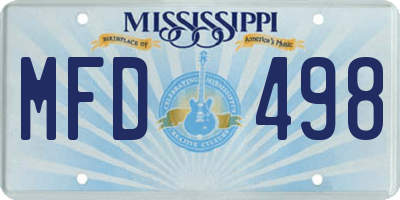 MS license plate MFD498