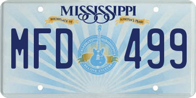 MS license plate MFD499