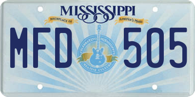 MS license plate MFD505