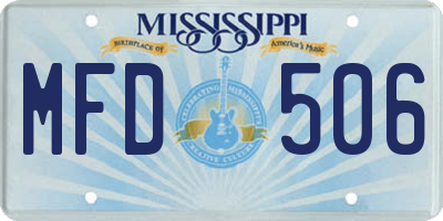 MS license plate MFD506