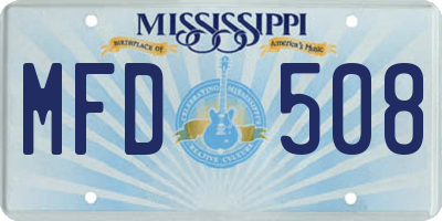 MS license plate MFD508