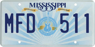 MS license plate MFD511