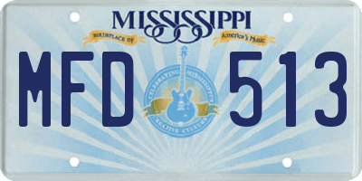 MS license plate MFD513