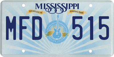 MS license plate MFD515