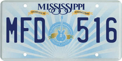 MS license plate MFD516