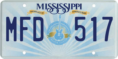MS license plate MFD517
