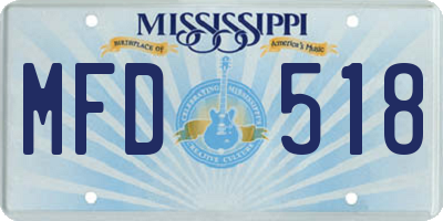 MS license plate MFD518