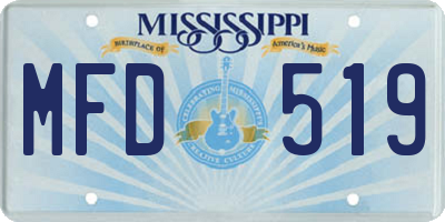 MS license plate MFD519