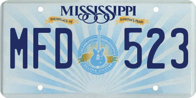 MS license plate MFD523