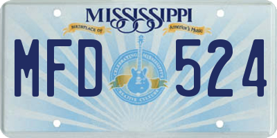 MS license plate MFD524