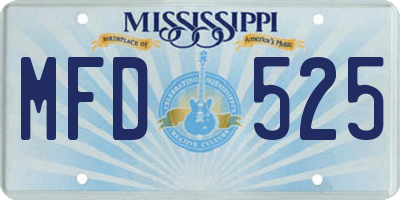 MS license plate MFD525