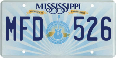 MS license plate MFD526