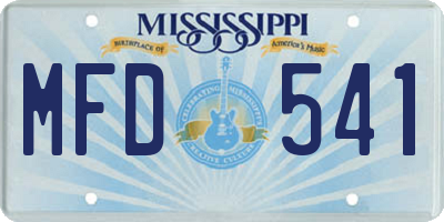 MS license plate MFD541