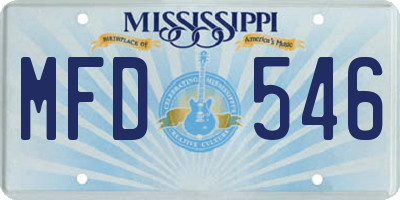 MS license plate MFD546