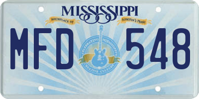 MS license plate MFD548