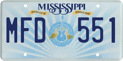 MS license plate MFD551