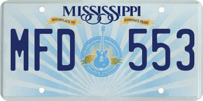 MS license plate MFD553