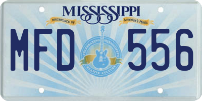MS license plate MFD556
