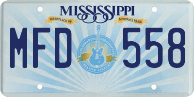 MS license plate MFD558