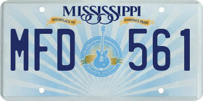 MS license plate MFD561