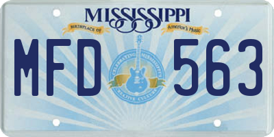 MS license plate MFD563