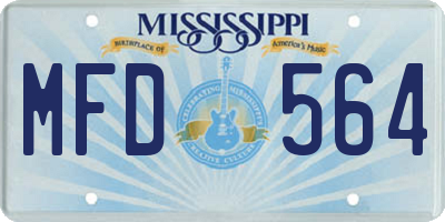 MS license plate MFD564