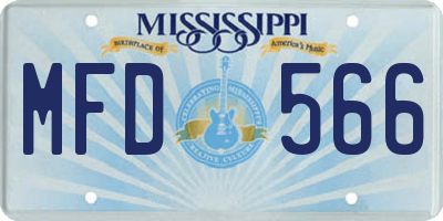 MS license plate MFD566