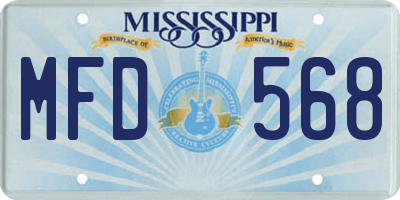 MS license plate MFD568