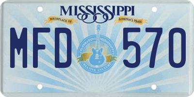 MS license plate MFD570