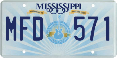 MS license plate MFD571
